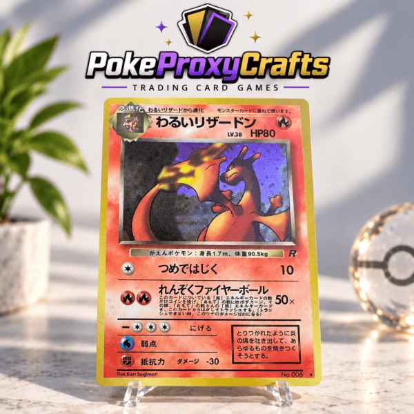 Pokémon Japanese Rocket Gang – Dark Charizard #006 (proxy card)