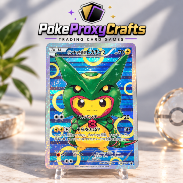 XY-P Promotional – Poncho-clad Pikachu (Rayquaza) #230/XY-P (proxy card)