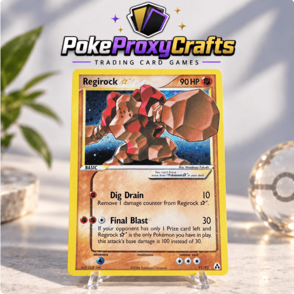 Pokémon EX Legend Maker – Regirock [Gold Star] #91 (proxy card)