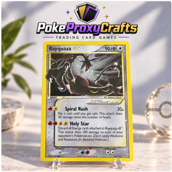 Pokémon EX Deoxys – Rayquaza [Gold Star] #107 (proxy card)