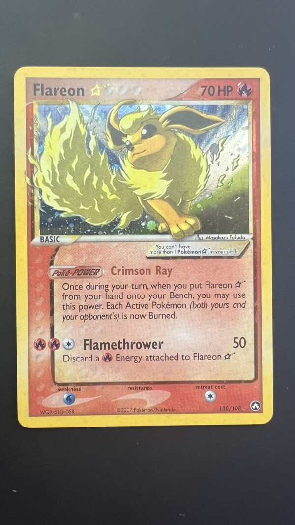 Pokémon EX Power Keepers – Flareon [Gold Star] #100 (proxy card)