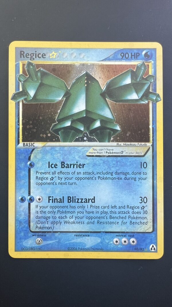 Pokémon EX Legend Maker – Regice [Gold Star] #90 (proxy card)