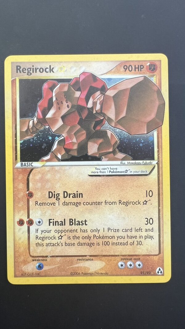 Pokémon EX Legend Maker – Regirock [Gold Star] #91 (proxy card)