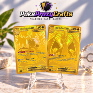 Card Set – Pokémon Ascended Heroes Gold Mega Charizard/Dragonite [Textured] (proxy cards)