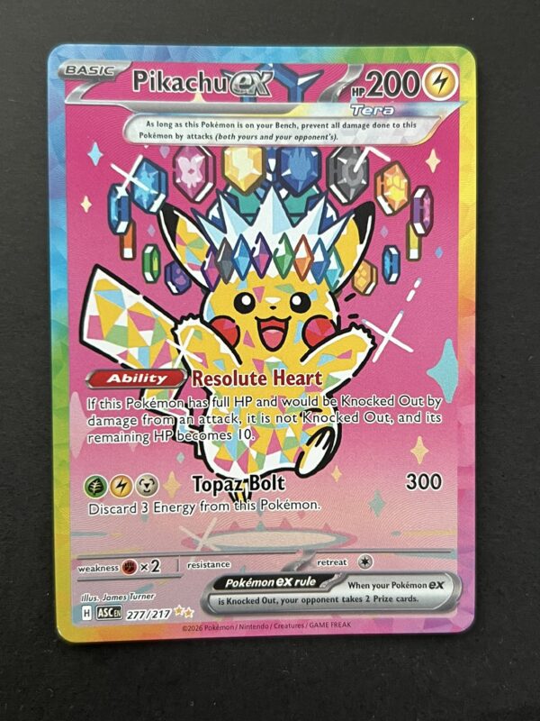 Pokémon Ascended Heroes – Pikachu ex [Textured] #277 (proxy card)