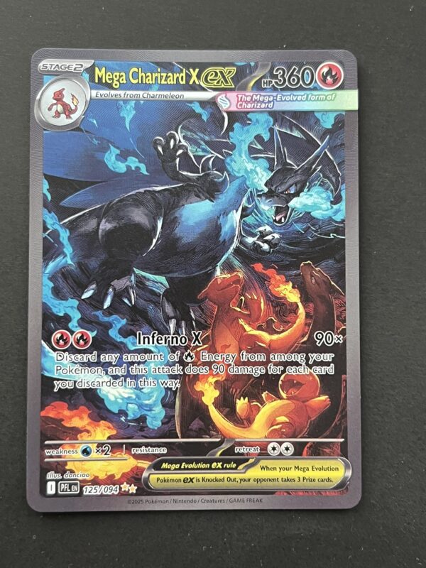 Pokémon Phantasmal Flames – Mega Charizard X ex [Textured] #125 (proxy card)