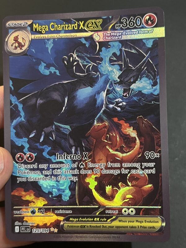 Pokémon Phantasmal Flames – Mega Charizard X ex [Textured] #125 (proxy card)