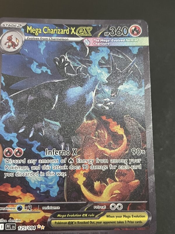 Pokémon Phantasmal Flames – Mega Charizard X ex [Textured] #125 (proxy card)