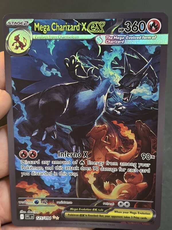 Pokémon Phantasmal Flames – Mega Charizard X ex [Textured] #125 (proxy card)