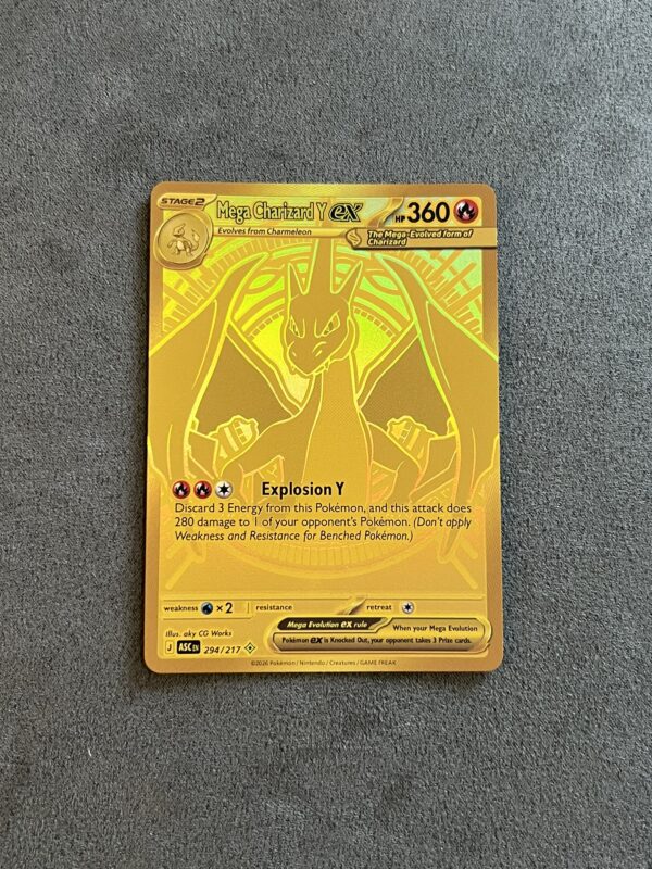 Card Set – Pokémon Ascended Heroes Gold Mega Charizard/Dragonite [Textured] (proxy cards)