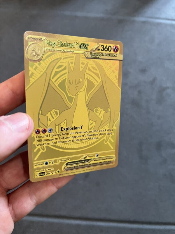 Card Set – Pokémon Ascended Heroes Gold Mega Charizard/Dragonite [Textured] (proxy cards)
