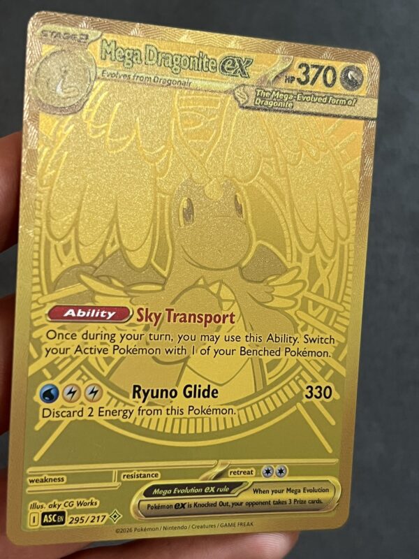 Card Set – Pokémon Ascended Heroes Gold Mega Charizard/Dragonite [Textured] (proxy cards)